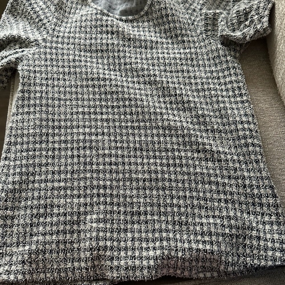 Black and White Houndstooth Top